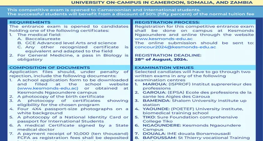 Entrance Exam and admission for 750 Students